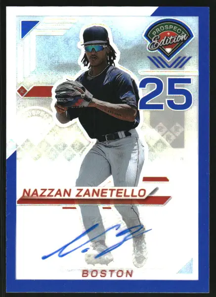 2025 Panini Prospect Edition Holo Prospect Ticket Signatures Prizms Blue #107 Nazzan Zanetello Auto /149