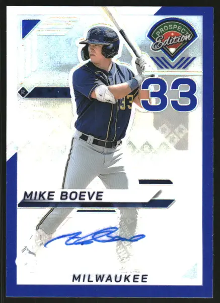 2025 Panini Prospect Edition Holo Prospect Ticket Signatures Prizms Blue #7 Mike Boeve Auto /149