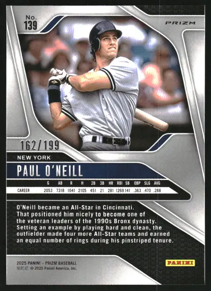2025 Panini Prizm Prizms Blue #139 Paul O'Neill /199