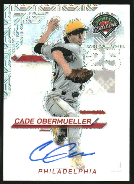 2025 Panini Prospect Edition Holo Prospect Ticket Signatures Prizms Mojo #98 Cade Obermueller Auto /25