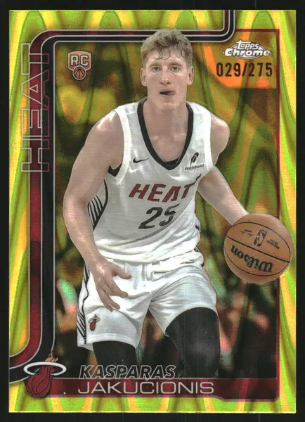 2025-26 Topps Chrome RayWave Yellow Refractors #270 Kasparas Jakucionis /275
