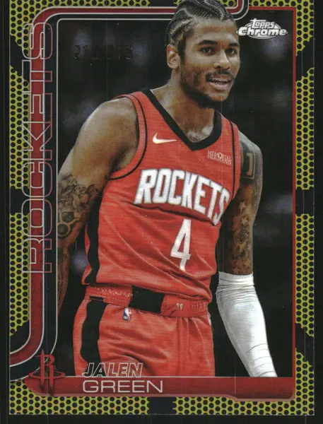 2025-26 Topps Chrome Yellow Basketball Refractors #58 Jalen Green /275