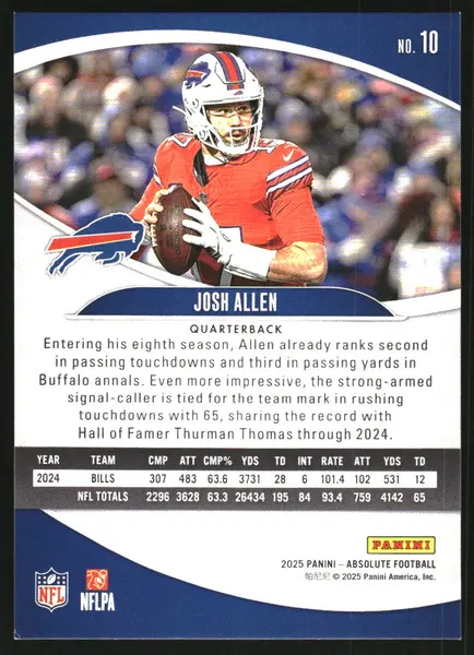 2025 Absolute Red and Green #10 Josh Allen