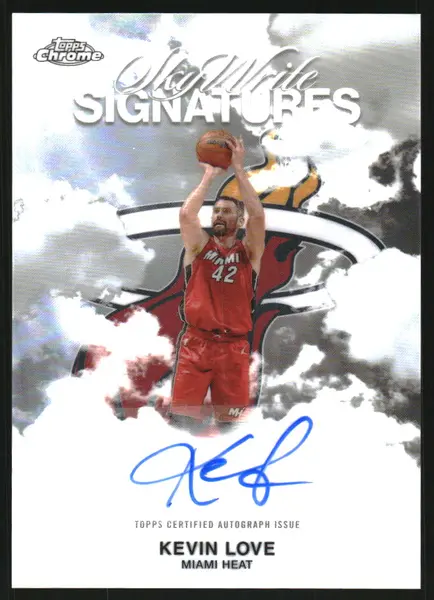 2025-26 Topps Chrome Sky Write Autographs Refractors #SWSKL Kevin Love Auto