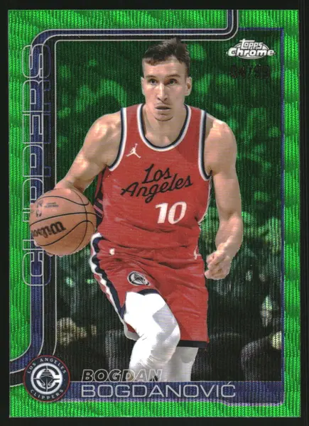 2025-26 Topps Chrome Green Wave Refractors #92 Bogdan Bogdanovic /99