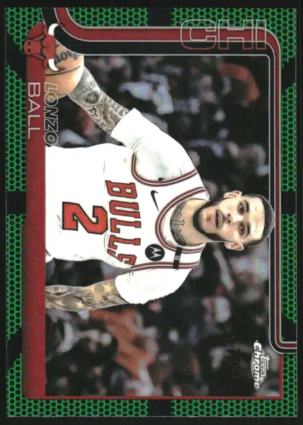 2025-26 Topps Chrome Green Basketball Refractors #38 Lonzo Ball /99