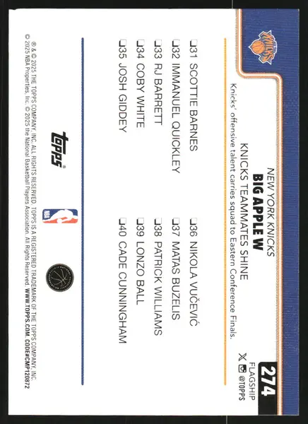 2025-26 Topps Sandglitter #274 Jalen Brunson