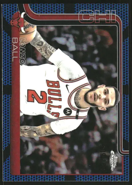 2025-26 Topps Chrome Blue Basketball Refractors #38 Lonzo Ball /150