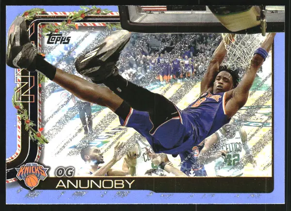 2025-26 Topps Holiday Light Blue and White Glitter Holiday #H13 OG Anunoby