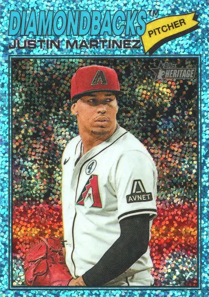 2026 Topps Heritage Chrome Light Blue Sparkle Refractors #263 Justin Martinez