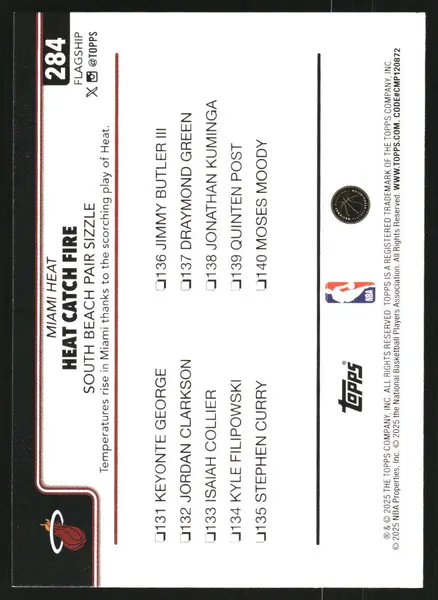 2025-26 Topps Purple Holo Foil #284 Tyler Herro /250