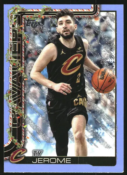 2025-26 Topps Holiday Light Blue and White Glitter Holiday #H66 Ty Jerome