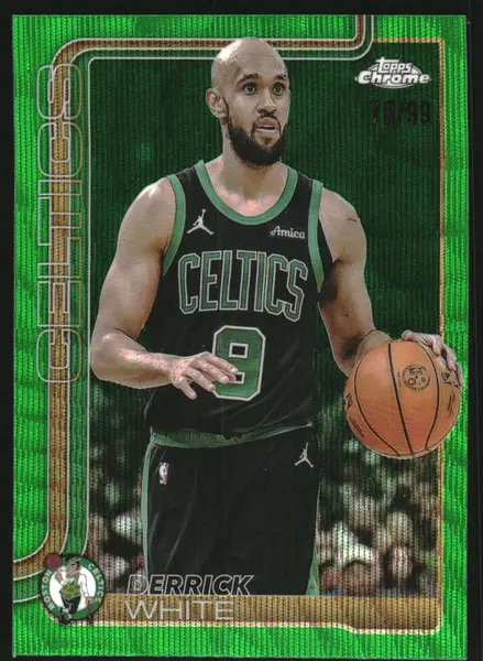 2025-26 Topps Chrome Green Wave Refractors #71 Derrick White /99