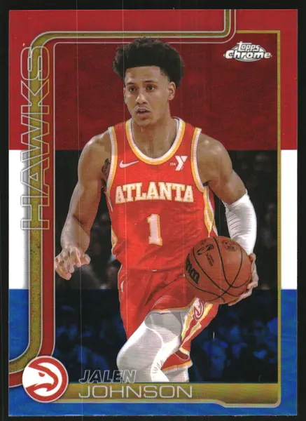 2025-26 Topps Chrome Red White and Blue Refractors #56 Jalen Johnson