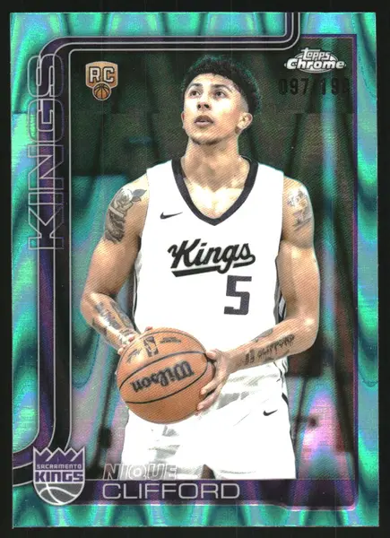 2025-26 Topps Chrome RayWave Aqua Refractors #274 Nique Clifford /199