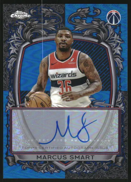 2025-26 Topps Chrome Signature Style Blue Refractors #SSMS Marcus Smart Auto /150