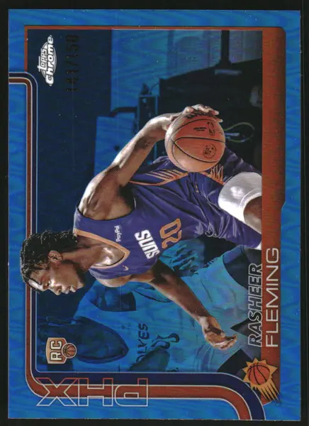 2025-26 Topps Chrome Blue Refractors #281 Rasheer Fleming /150