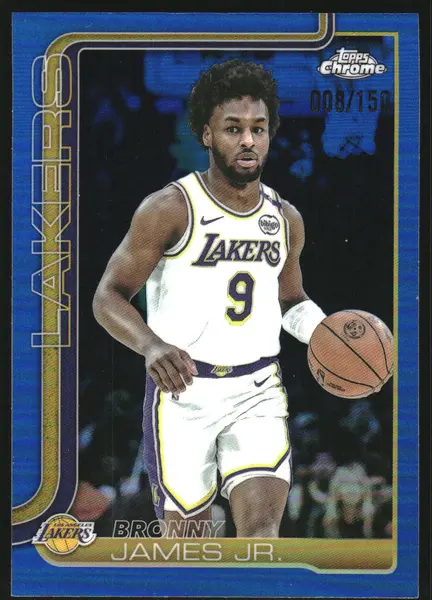 2025-26 Topps Chrome Blue Refractors #182 Bronny James Jr. /150
