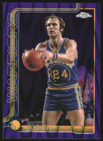 2025-26 Topps Chrome RayWave Purple Refractors #249 Rick Barry /75