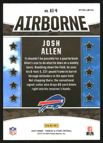 2023 Rookies and Stars Airborne Red Plaid #4 Josh Allen