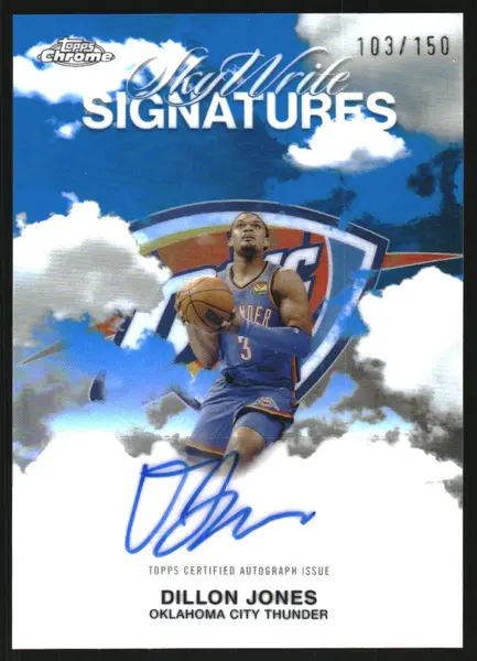 2025-26 Topps Chrome Sky Write Autographs Blue Refractors #SWSDJ Dillon Jones Auto /150