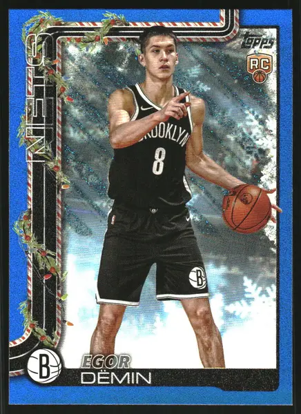 2025-26 Topps Holiday Blue Metallic Glitter Holiday #H168 Egor Demin