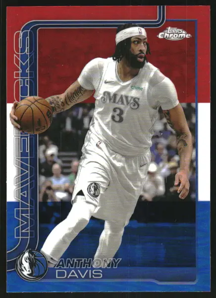 2025-26 Topps Chrome Red White and Blue Refractors #96 Anthony Davis