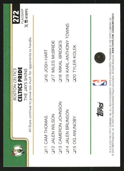 2025-26 Topps Foil Pattern #272 Jayson Tatum