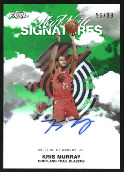 2025-26 Topps Chrome Sky Write Autographs Green Refractors #SWSKM Kris Murray Auto /99