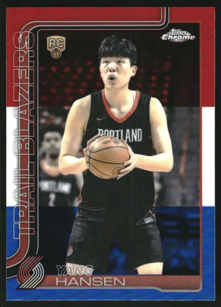 2025-26 Topps Chrome Red White and Blue Refractors #266 Yang Hansen