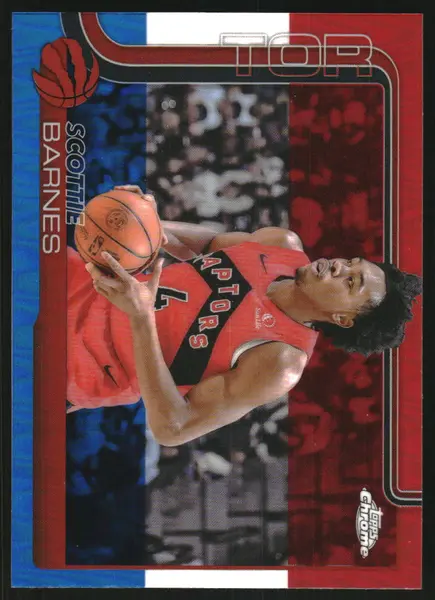2025-26 Topps Chrome Red White and Blue Refractors #203 Scottie Barnes