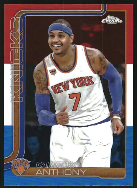 2025-26 Topps Chrome Red White and Blue Refractors #248 Carmelo Anthony