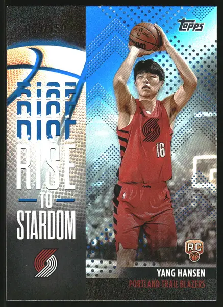 2025-26 Topps Rise to Stardom Blue Rainbow #RTS16 Yang Hansen