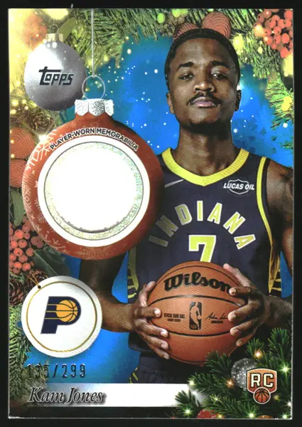 2025-26 Topps Holiday Relics Blue Metallic Glitter #PRKO Kam Jones