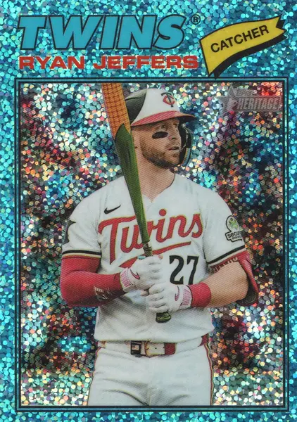2026 Topps Heritage Chrome Light Blue Sparkle Refractors #226 Ryan Jeffers