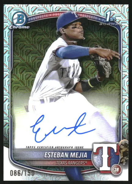 2025 Bowman Chrome Prospect Autographs HTA Choice Refractors #CPAEM Esteban Mejia Auto /150