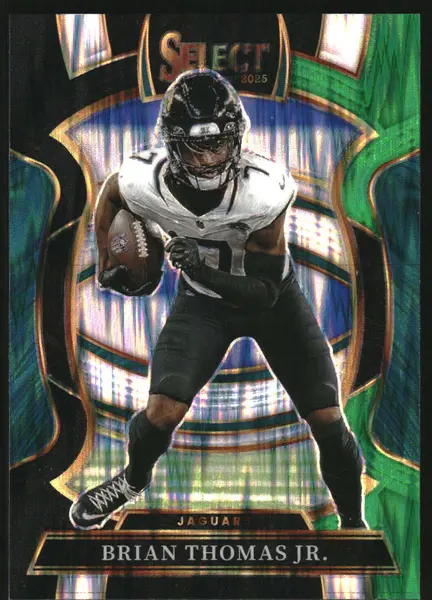 2025 Select Prizm Black and Green Shock #30 Brian Thomas Jr.