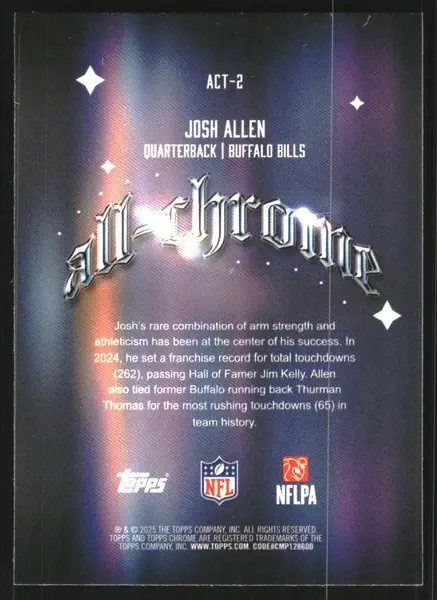 2025 Topps Chrome All Chrome Team #ACT2 Josh Allen
