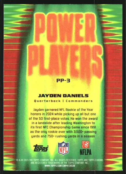 2025 Topps Chrome Power Players #PP3 Jayden Daniels