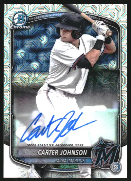 2025 Bowman Chrome Mega Box Prospect Autographs #BMACJ Carter Johnson Auto