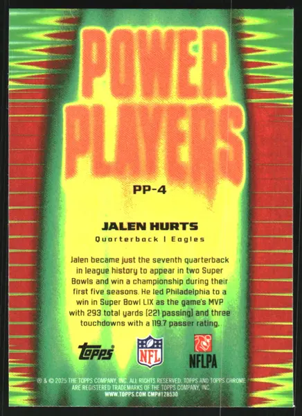 2025 Topps Chrome Power Players #PP4 Jalen Hurts