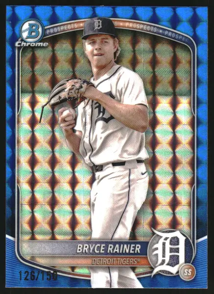2025 Bowman Chrome Prospects Blue Geometric Refractors #BCP49 Bryce Rainer /150