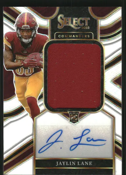 2025 Select Jumbo Rookie Signature Swatches Prizm White #45 Jaylin Lane Auto Jersey /75