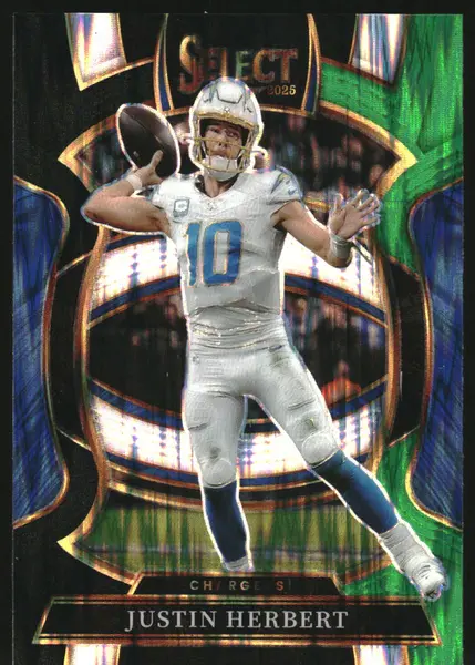 2025 Select Prizm Black and Green Shock #1 Justin Herbert