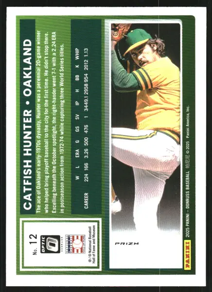 2025 Donruss Optic Circles #12 Catfish Hunter