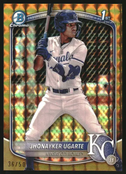 2025 Bowman Chrome Prospects Gold Geometric Refractors #BCP123 Jhonayker Ugarte /50