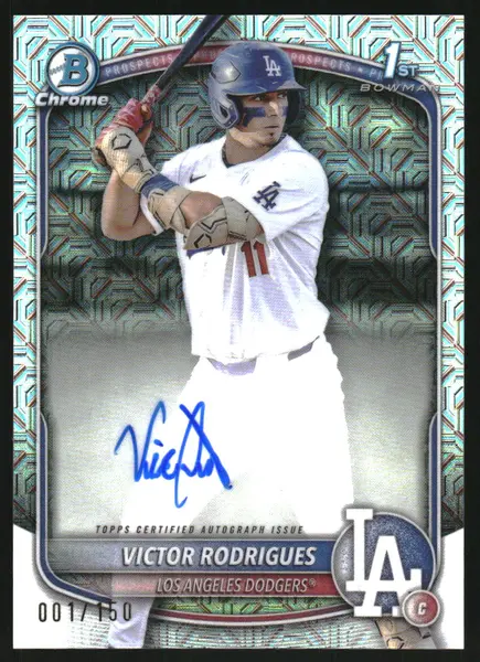 2025 Bowman Chrome Prospect Autographs HTA Choice Refractors #CPAVR Victor Rodrigues Auto /150