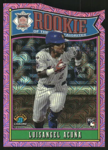 2025 Bowman Chrome Mega Box Rookie of the Year Favorites Pink Refractors #ROY4 Luisangel Acuna /199