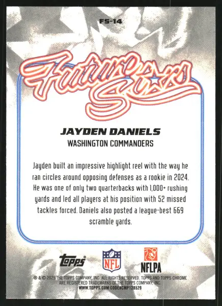 2025 Topps Chrome Future Stars #FS14 Jayden Daniels