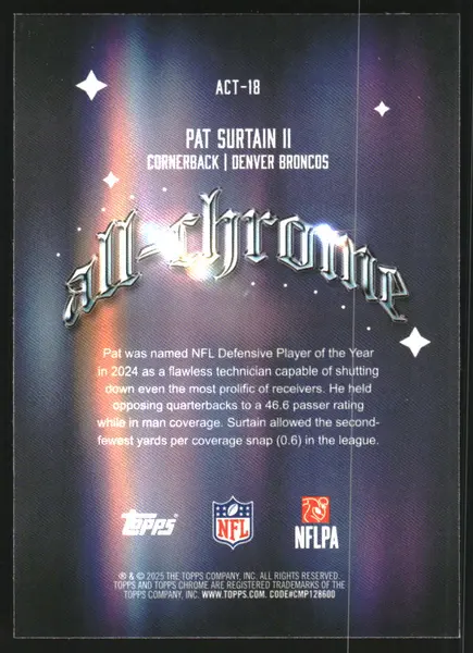 2025 Topps Chrome All Chrome Team #ACT18 Pat Surtain II